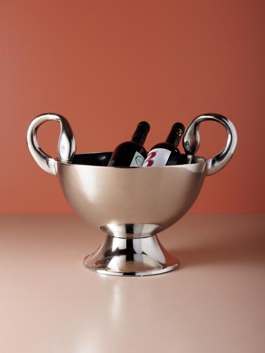 Swans ice bucket silver metal