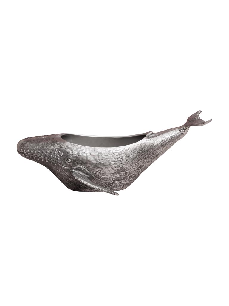 Large whale ice bucket silver metal - 2
