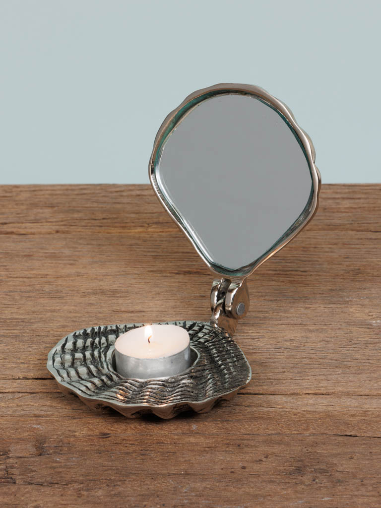 Bougeoir coquillage avec mirroir interieur - 1