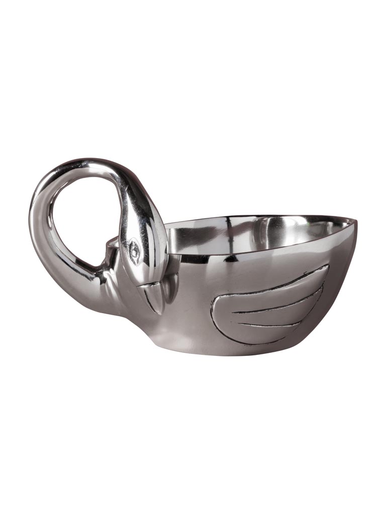 Swan bowl silver metal - 2