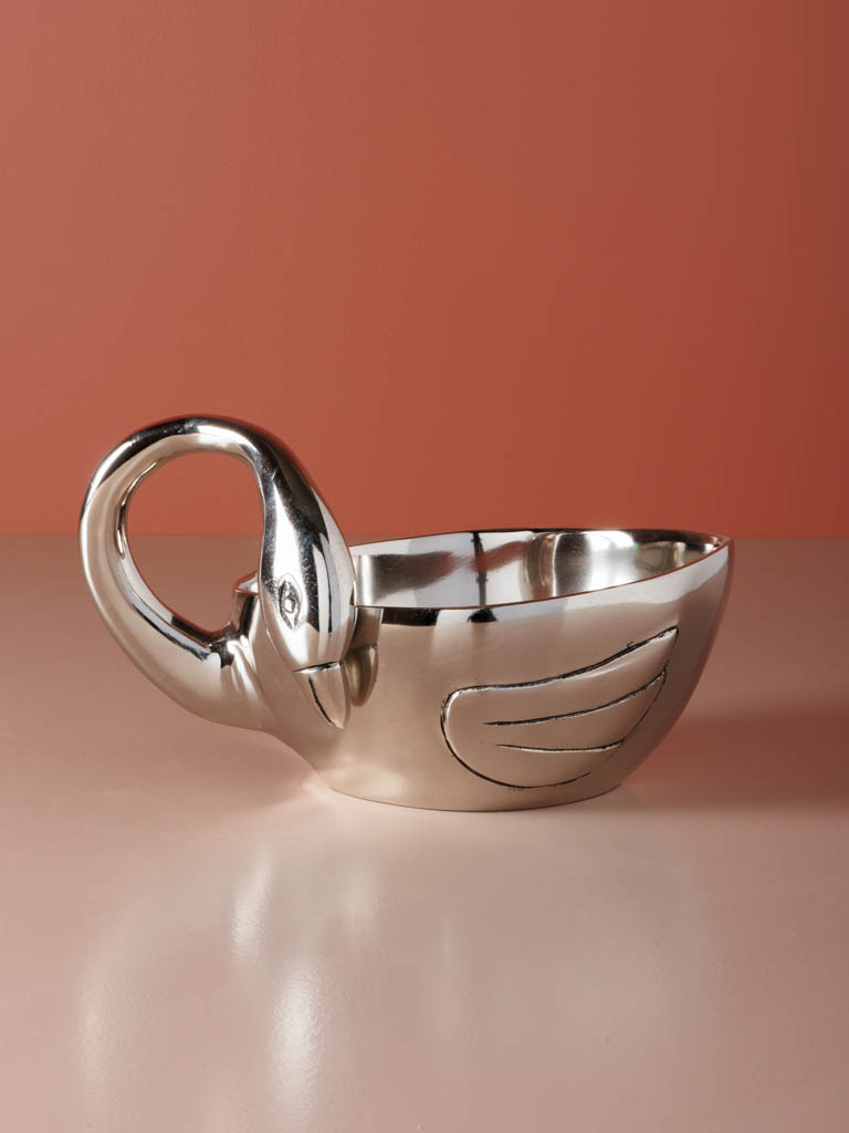 Swan bowl silver metal - 1