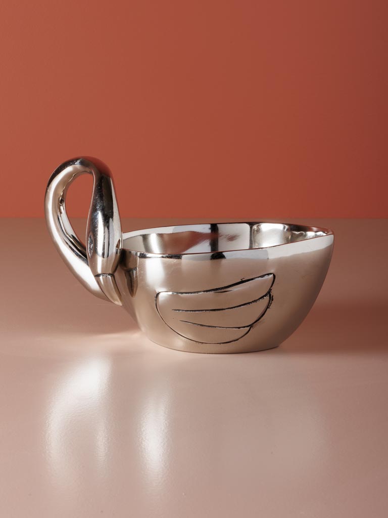 Swan bowl silver metal - 3