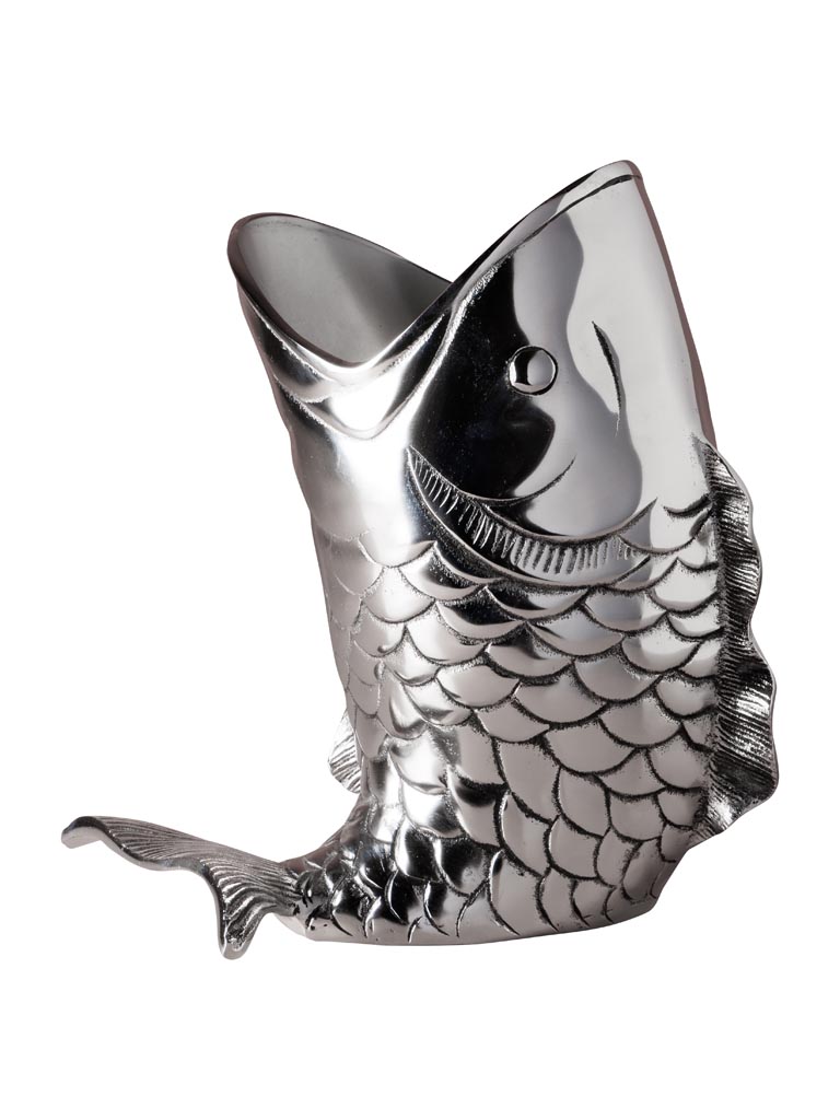 Fish ice bucket silver metal - 2