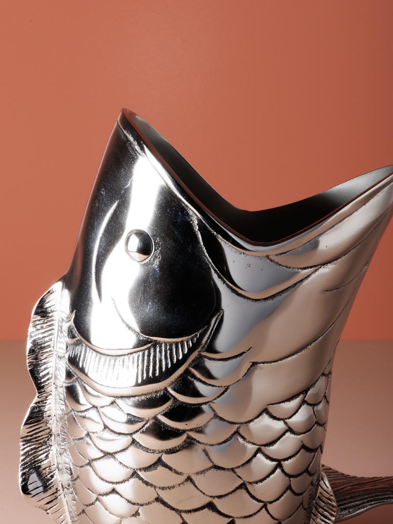 Fish ice bucket silver metal - 5