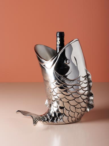 Fish ice bucket silver metal