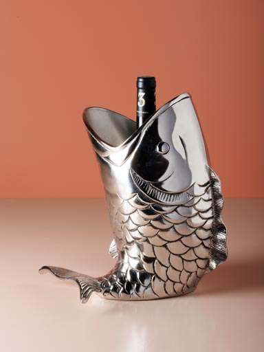 Fish ice bucket metal silver