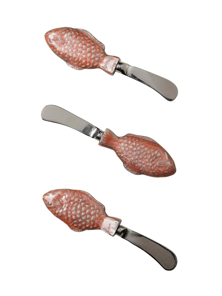 S/3 couteaux à beurre poisson rose - 2
