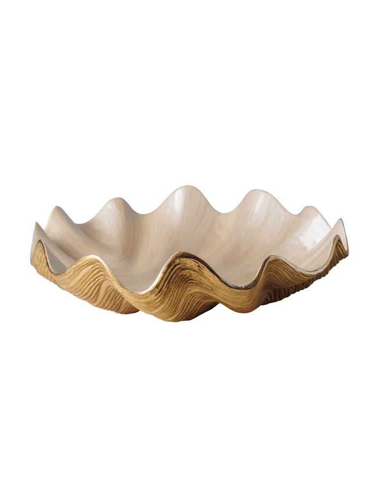 Large shell fruit bowl with beige enamel - 2