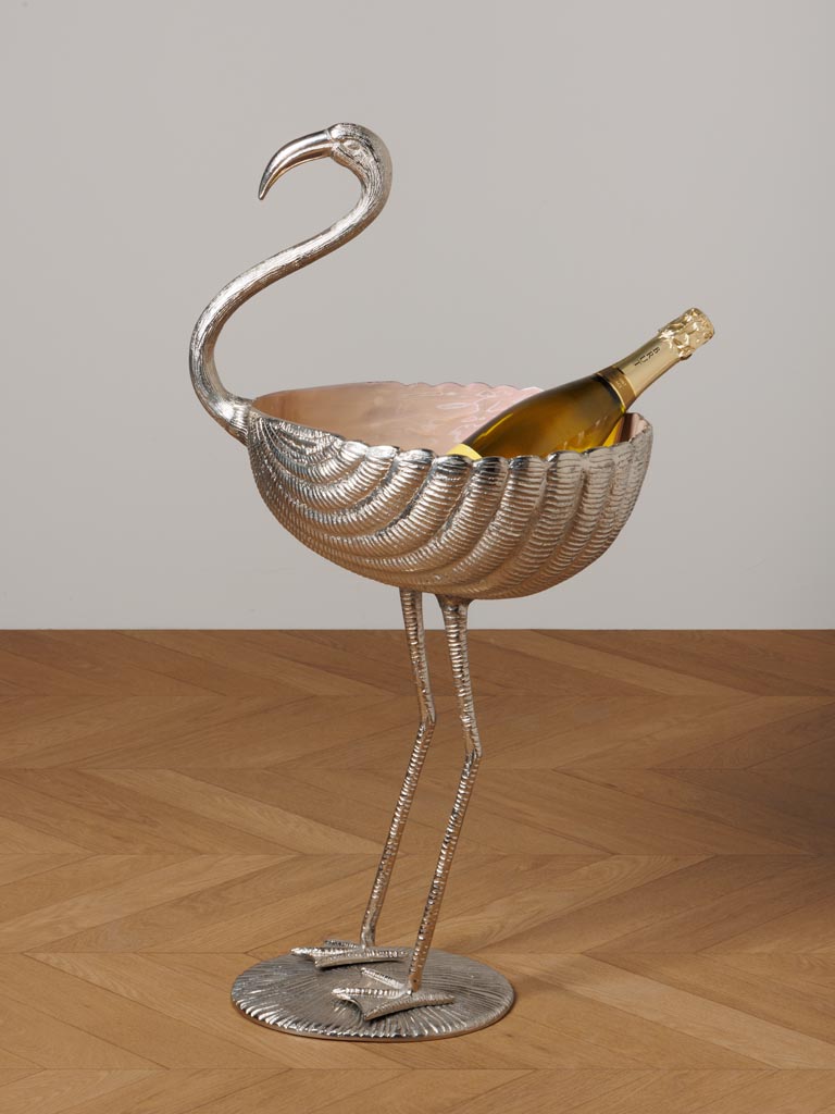 Enamel pink ice bucket flamingo - 1