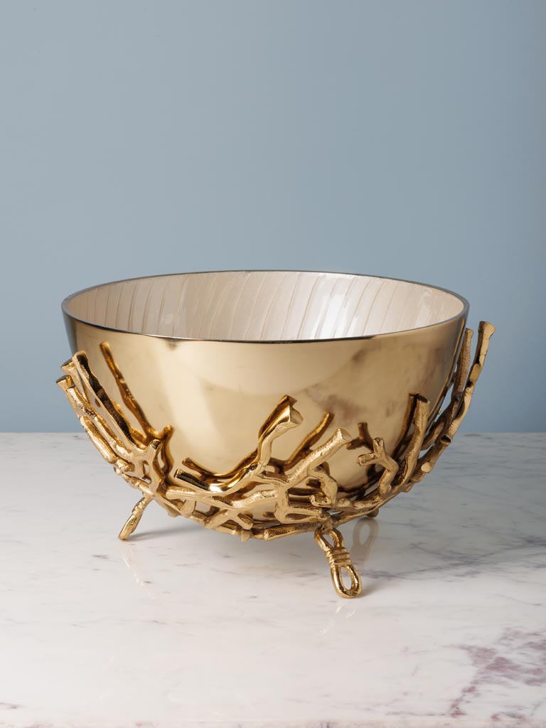 Enamel ice bucket golden coral - 1