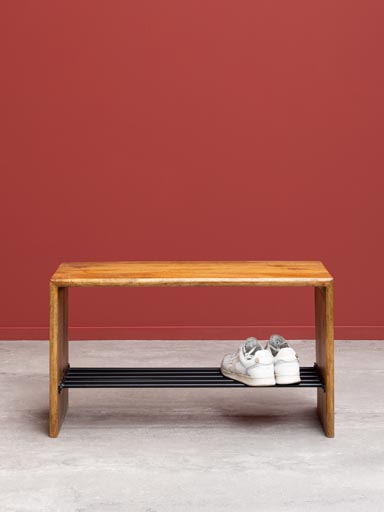 Shoe bench metal shelf
