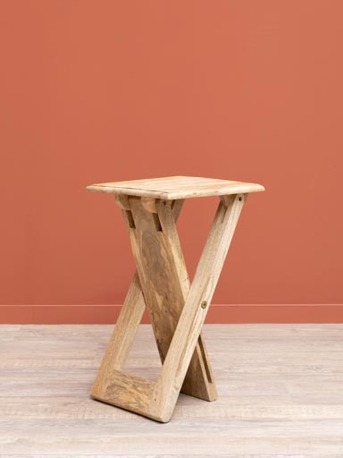 Folding stool light mango wood