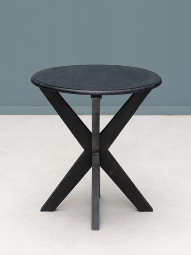 Round black side table Preto