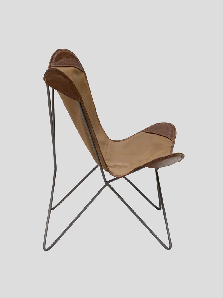 Brown armchair Butterfly - 5