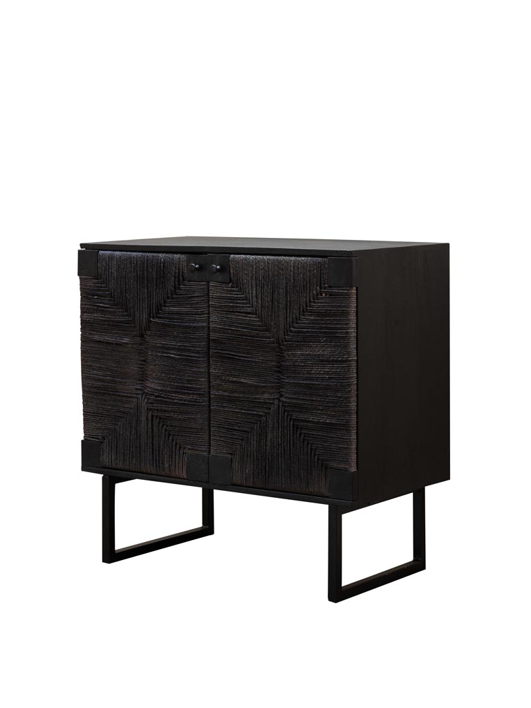 Black jute 2 doors sideboard Cosima - 4