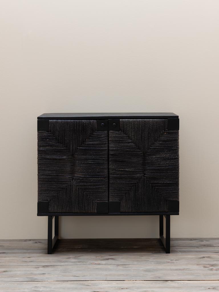 Black jute 2 doors sideboard Cosima - 5