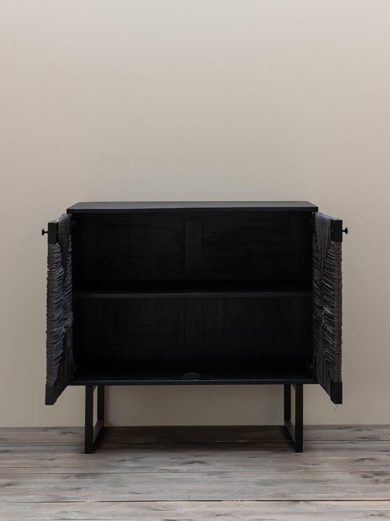 Black jute 2 doors sideboard Cosima - 7