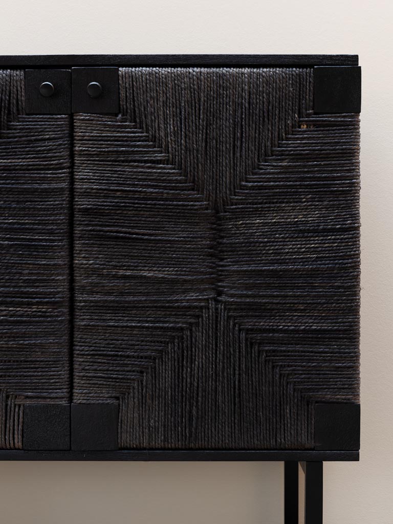 Black jute 2 doors sideboard Cosima - 2