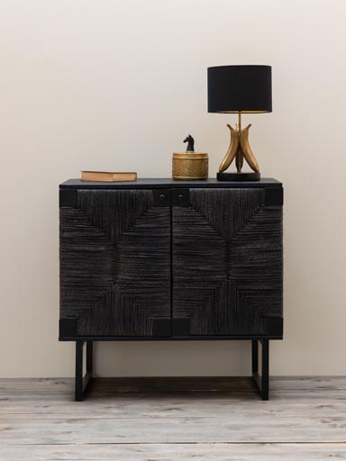 Buffet 2 portes jute noire Cosima