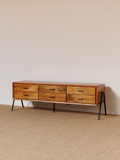 Low sideboard 6 drawers Chapman