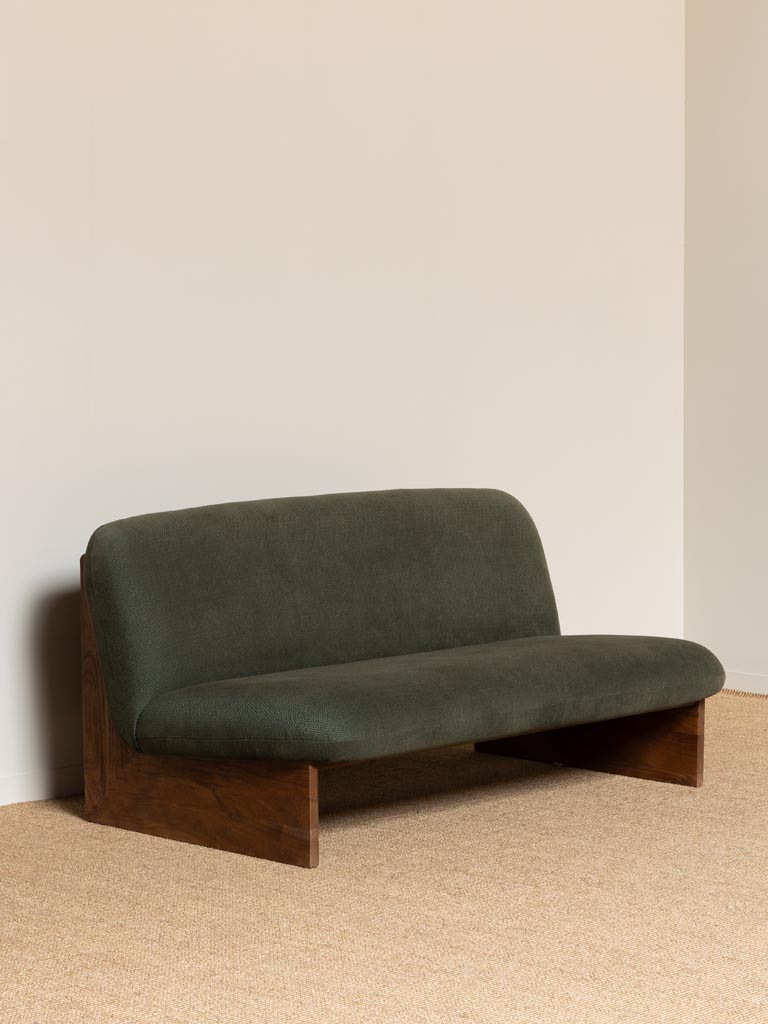 Green sofa 2 seaters Trentino - 1
