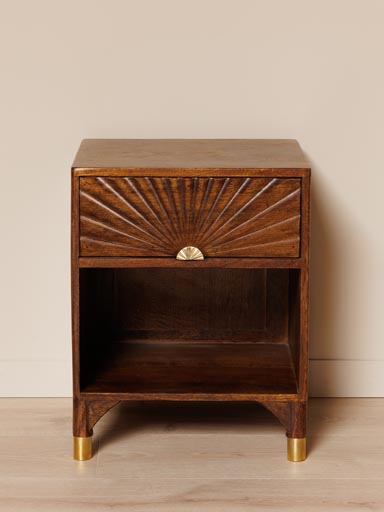 Bedside table carved drawer Soléar
