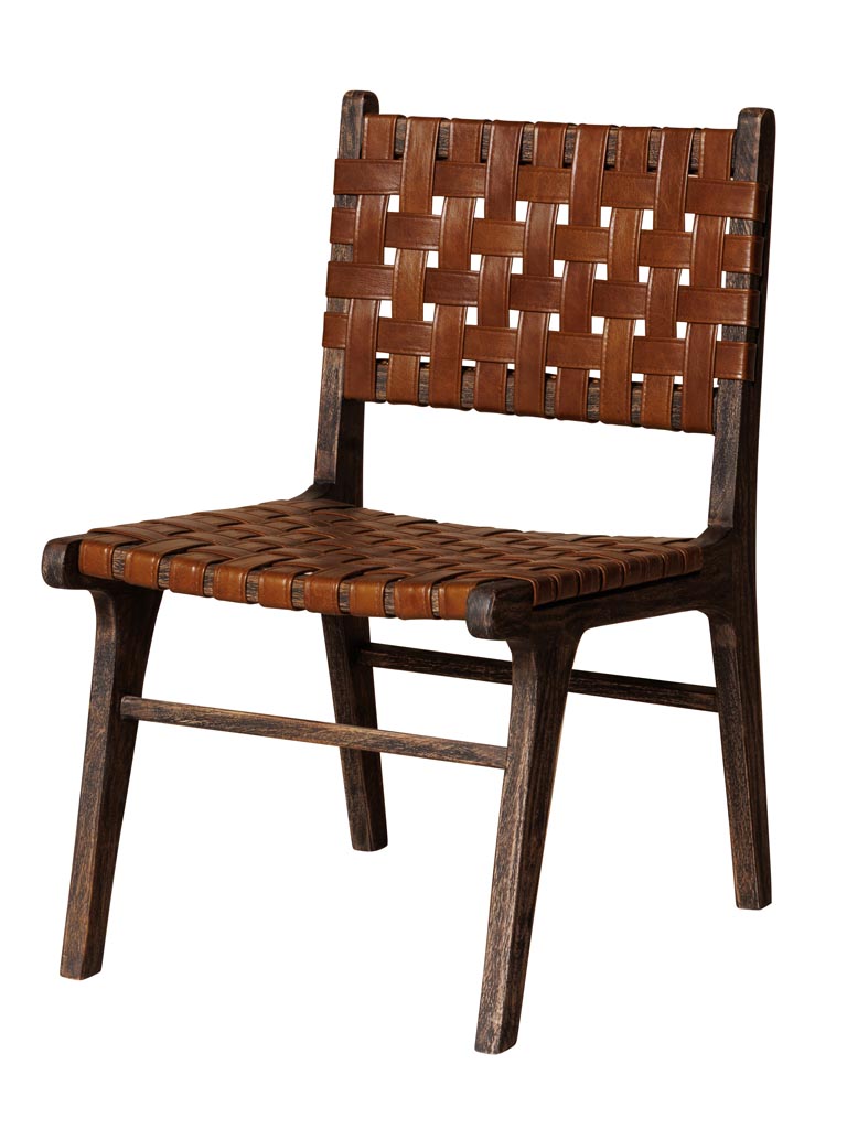 Leather braided chair Raynor - 2