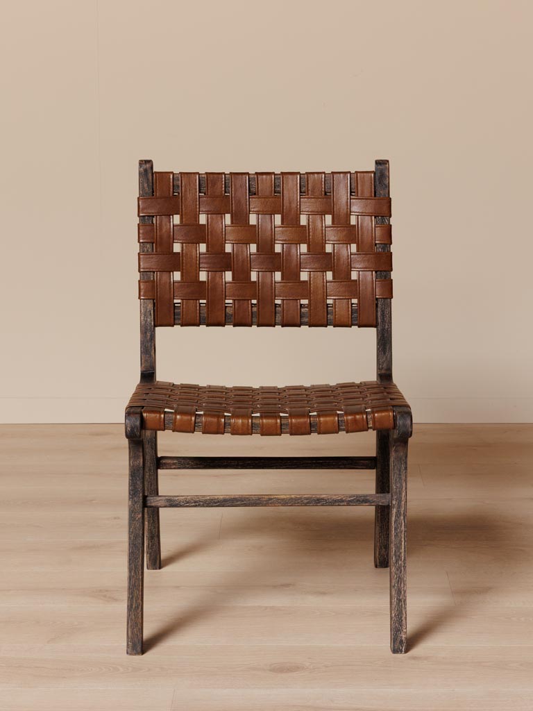 Leather braided chair Raynor - 3