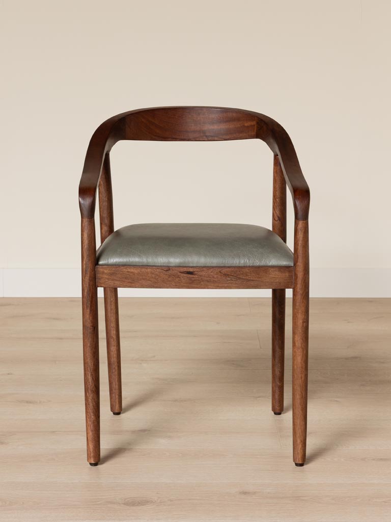 Chaise cuir vert Orlando - 3
