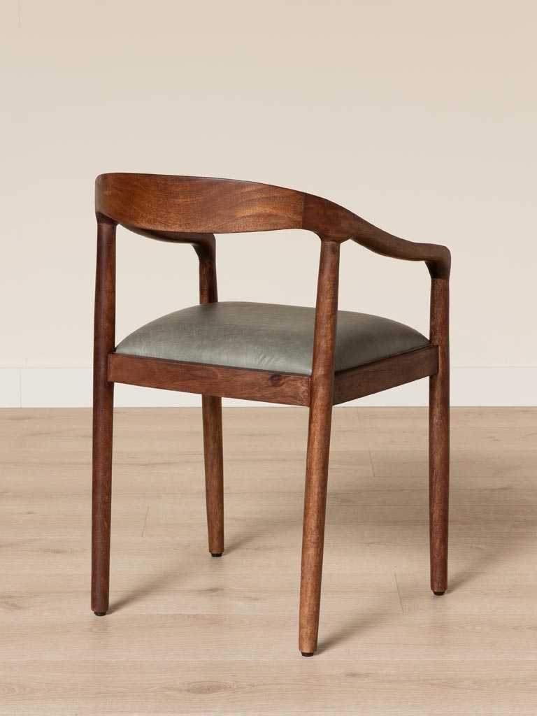 Chaise cuir vert Orlando - 4