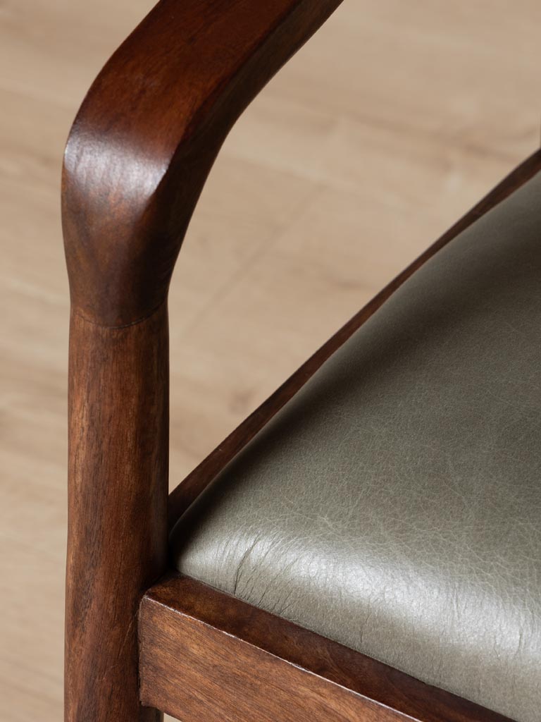 Chaise cuir vert Orlando - 6