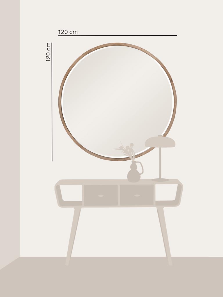 Grand miroir rond biseauté Sobre - 4