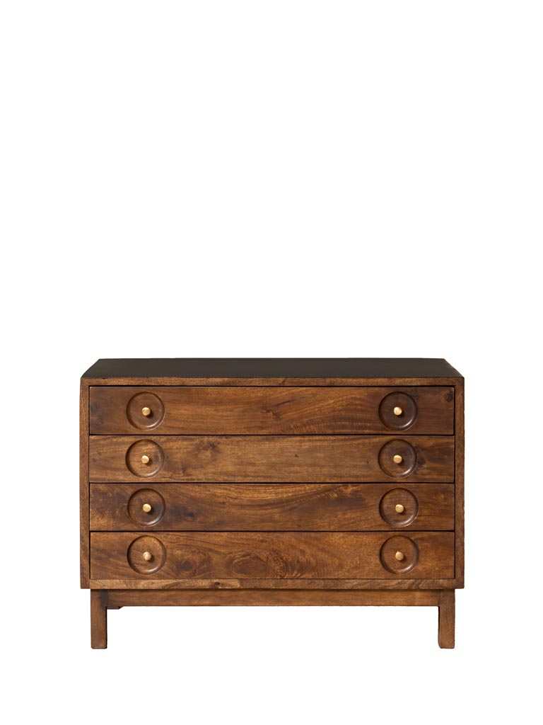 Commode 4 tiroirs top noir Ronda - 2