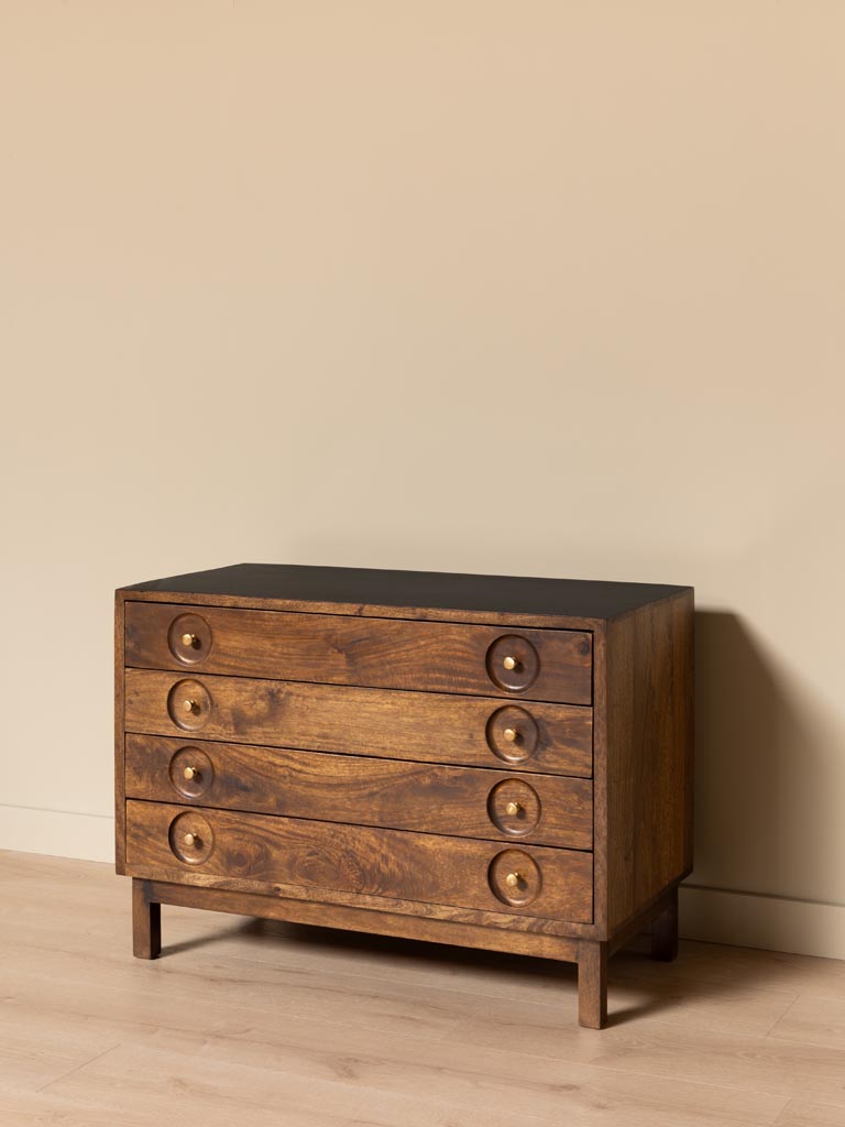 Commode 4 tiroirs top noir Ronda - 3