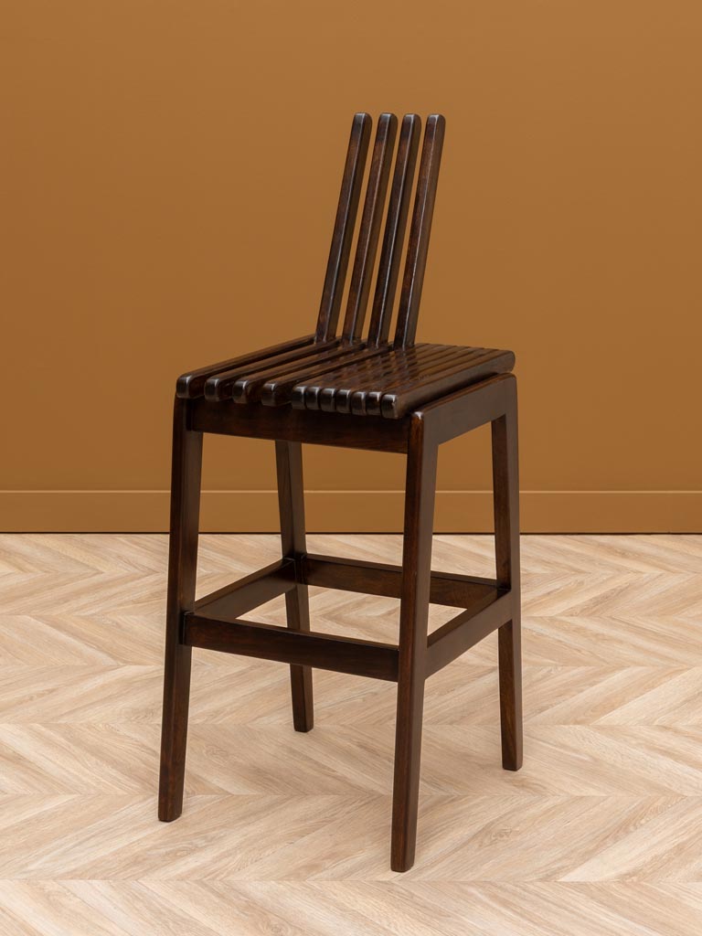 Chaise de bar foncée lattes rabattables Barista - 8