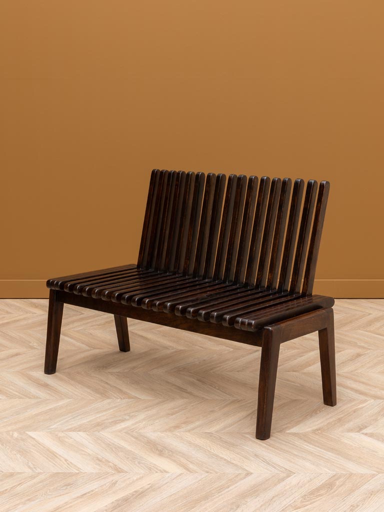 Banc bois foncé lattes rabattables Barista - 1