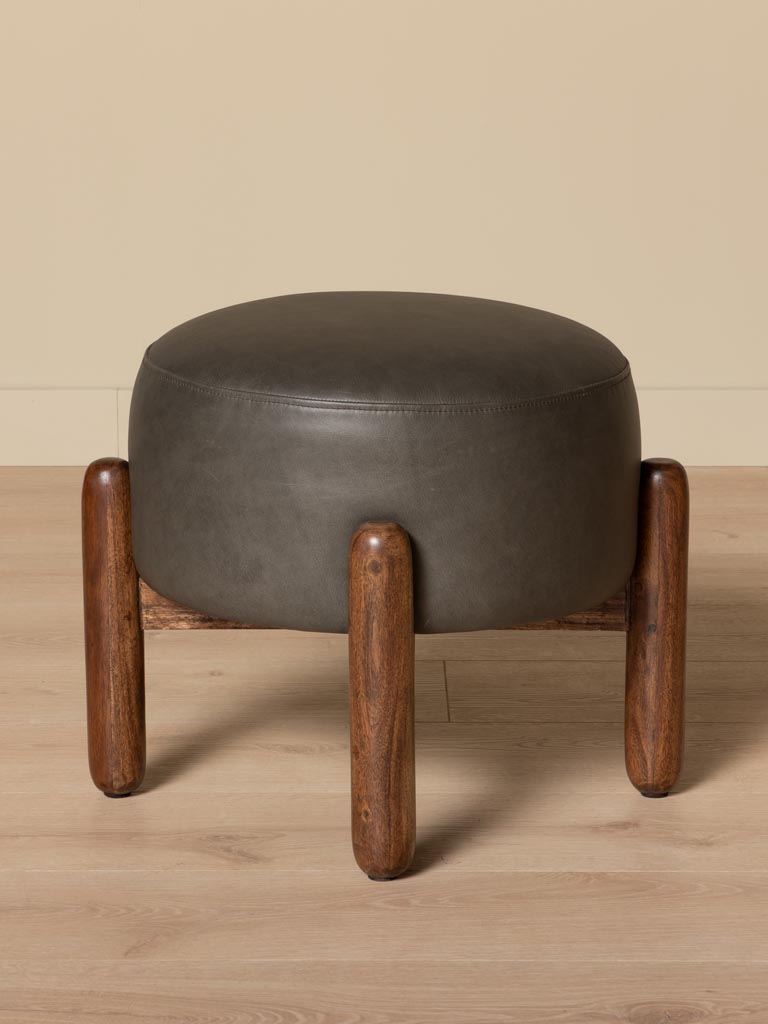 Pouf pieds bois Olga - 1