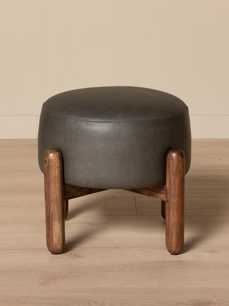 Pouf pieds bois Olga - 3