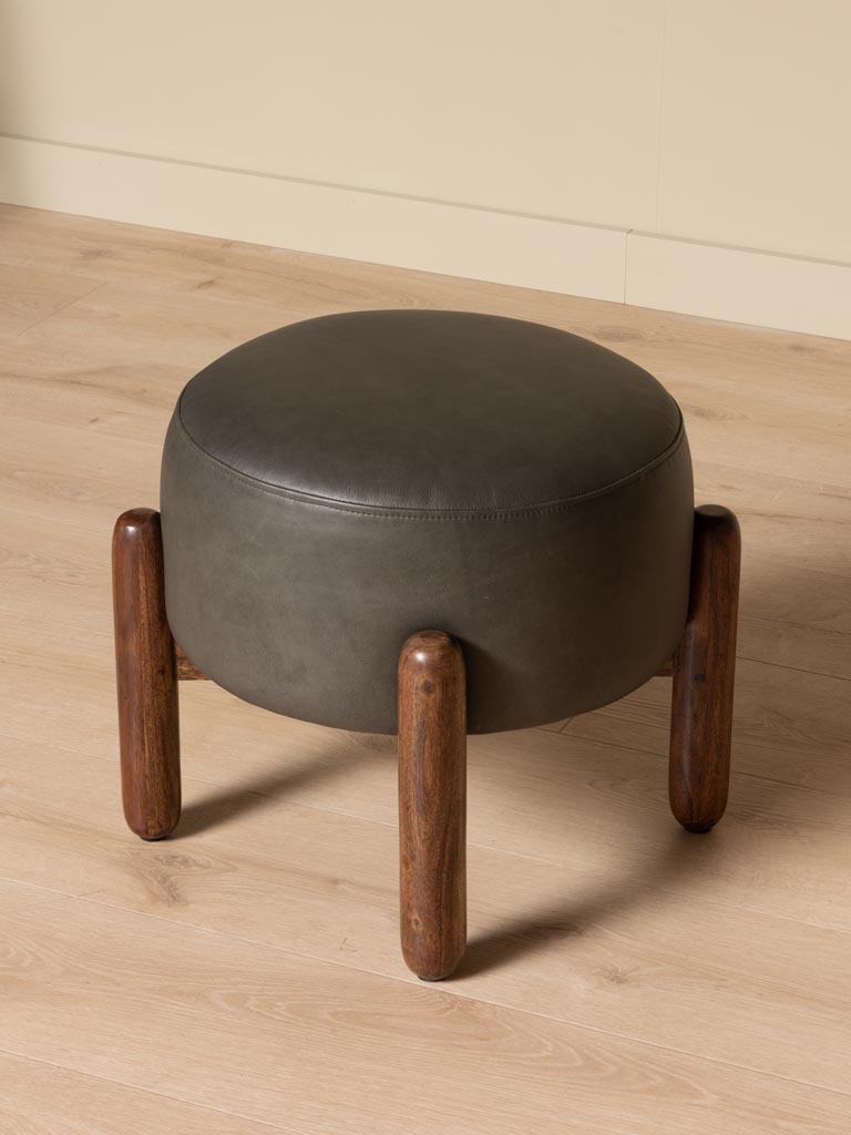 Pouf pieds bois Olga - 5