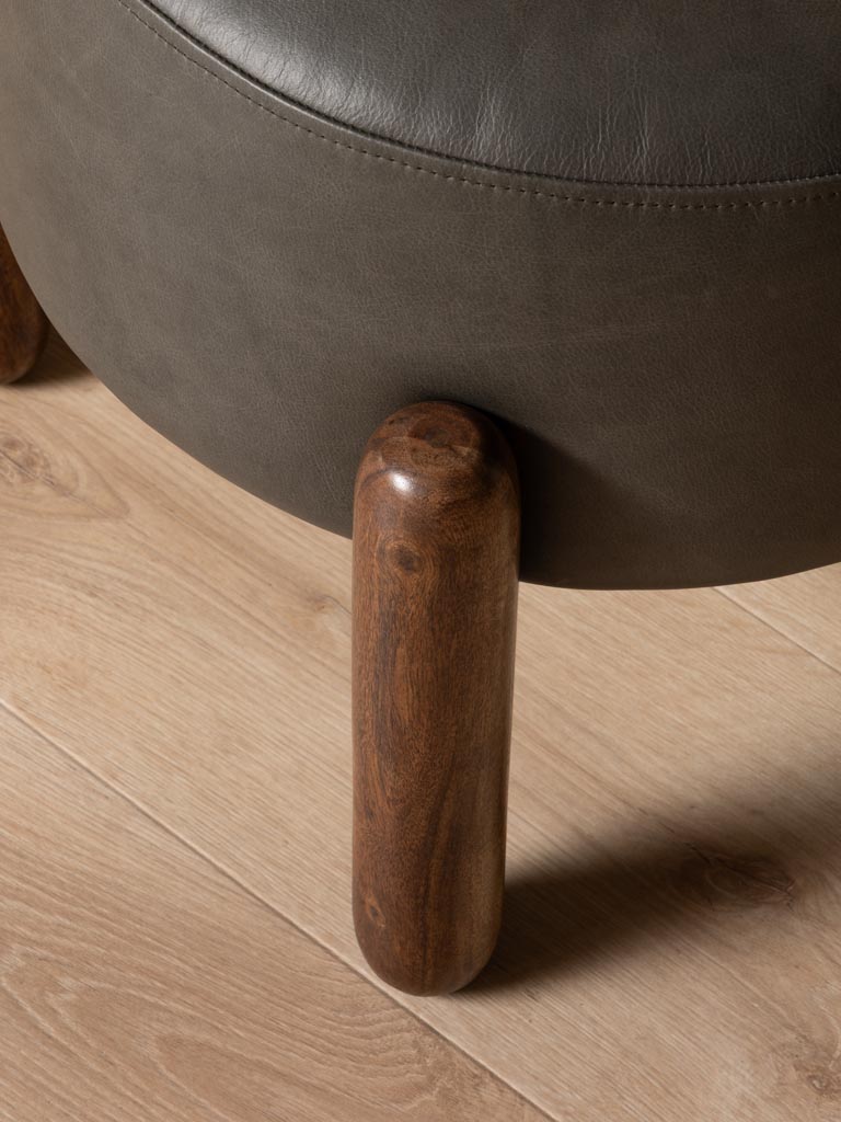 Pouf pieds bois Olga - 4