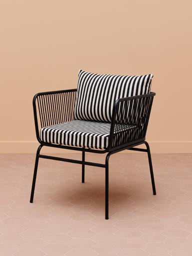 Black stripes chair with arms Springs