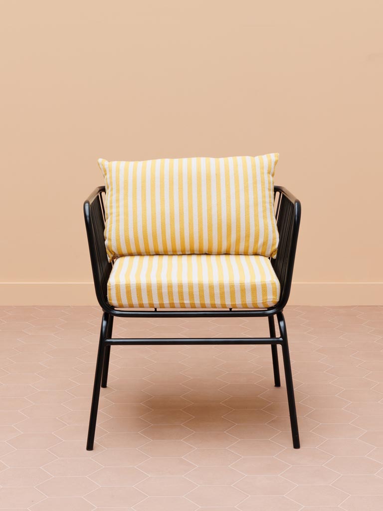 Chaise à accoudoirs rayures jaunes Springs - 5