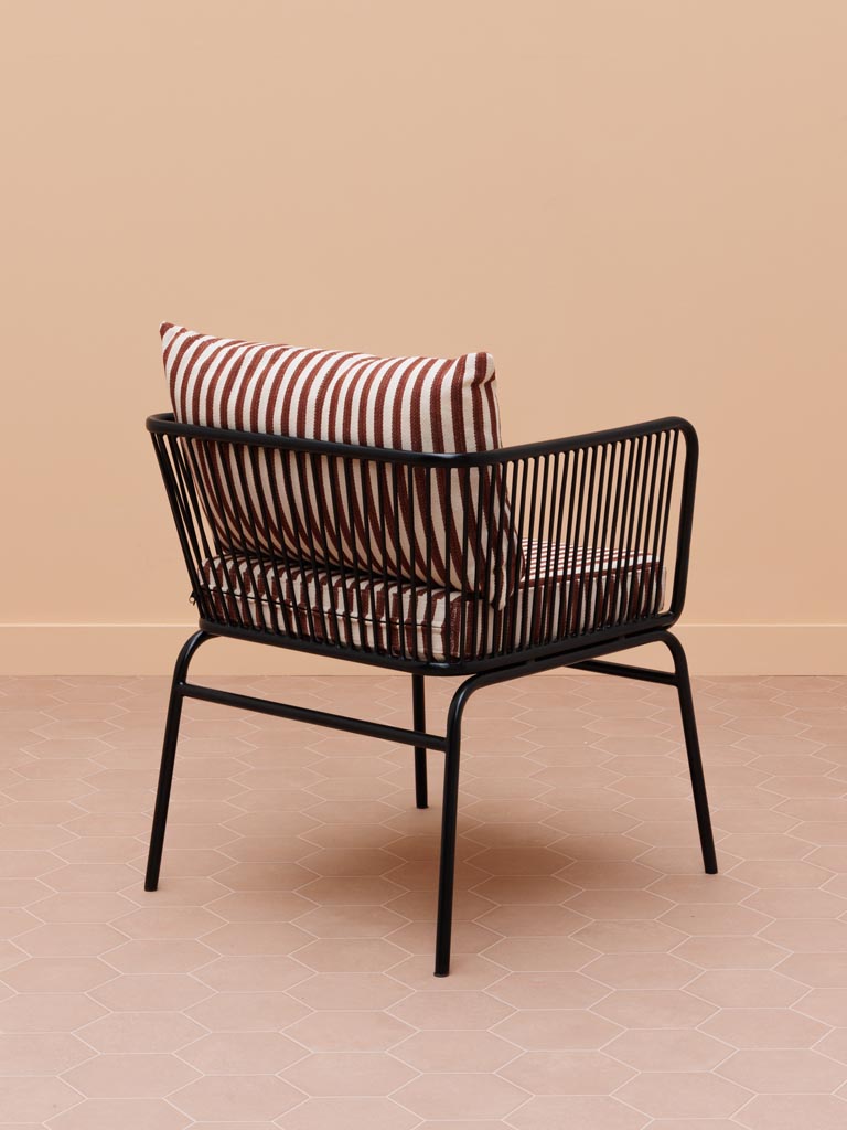 Terracotta stripes chair with arms Springs - 4