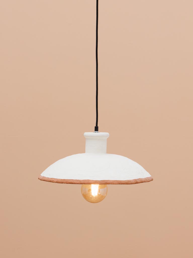 Paper mache hanging lamp Formentera - 1