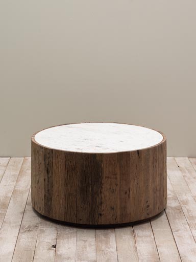 Table bois recyclé et marbre Savana