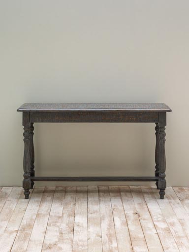 Wooden console blue patina