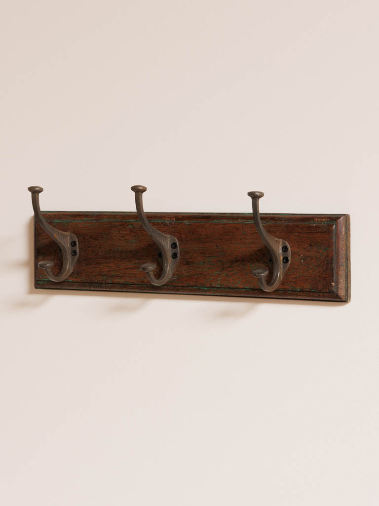 Wall coat rack 3 hooks School style - 1