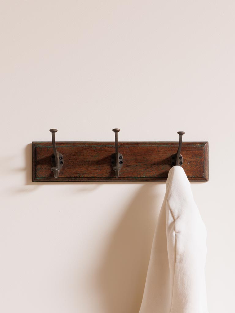 Wall coat rack 3 hooks School style - 3