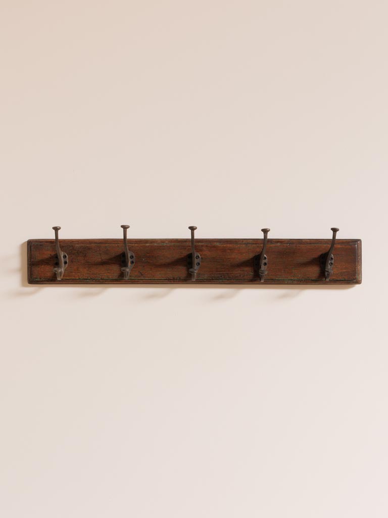 Wall coat rack 5 hooks School style - 3