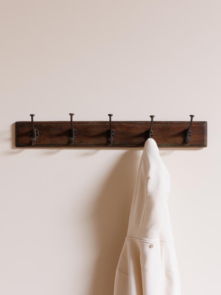 Wall coat rack 5 hooks School style - 4